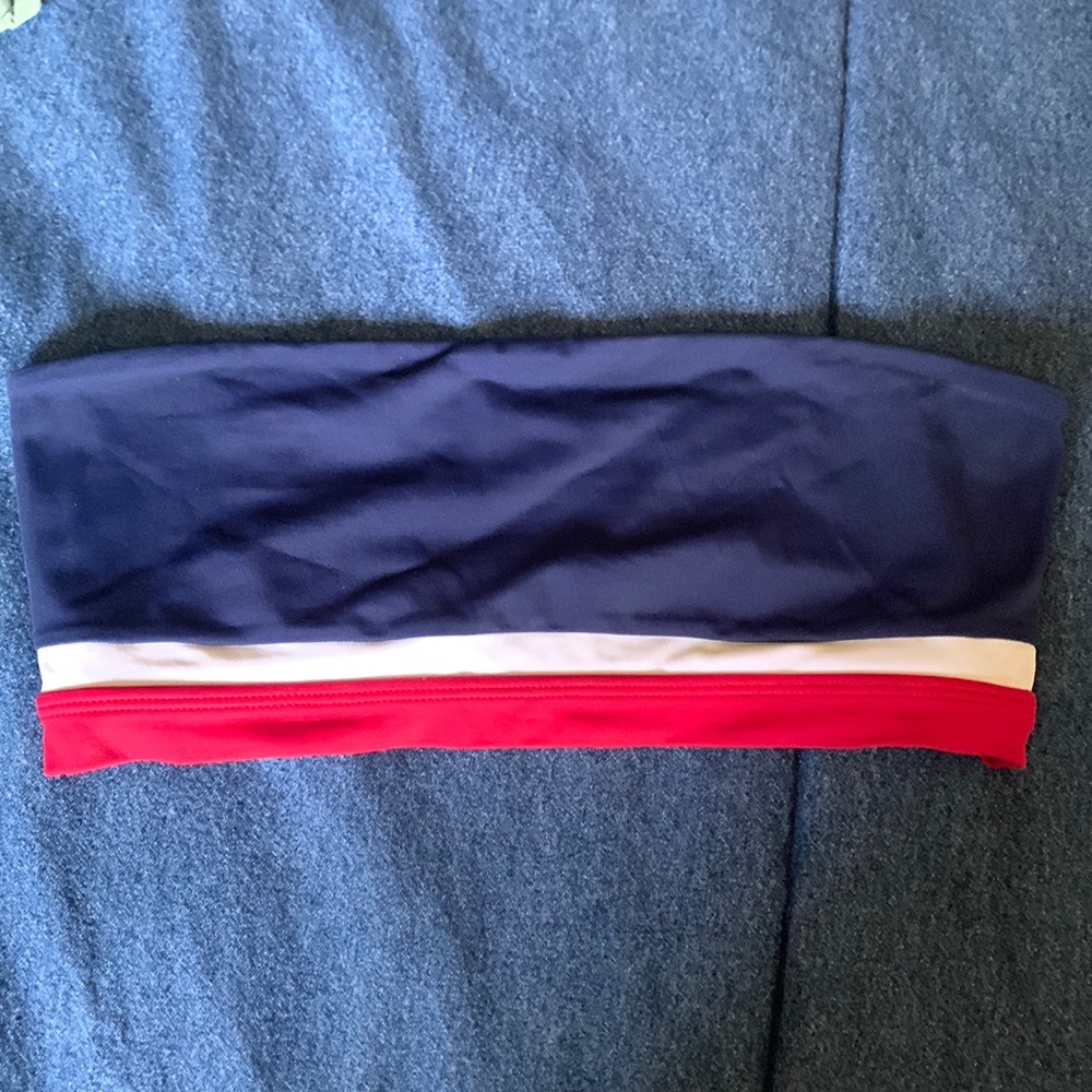 LA HEARTS red white and blue bandeau bikini top